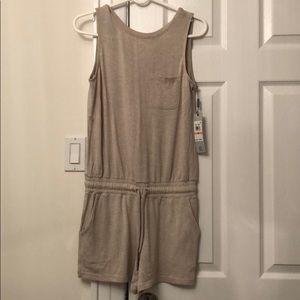 Women's Beige Sleeveless Jumpsuit